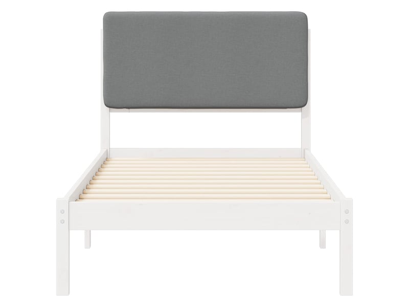  Lit simple- lit adulte -  cadre de lit avec tête de lit rembourrée gris clair 90 x 200 cm  - Conforama D