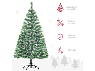 Arbre de noël artificiel scène de neige  75 x 150h cm 416 réplique d'une d'épine branche nordmann grand réalisme
