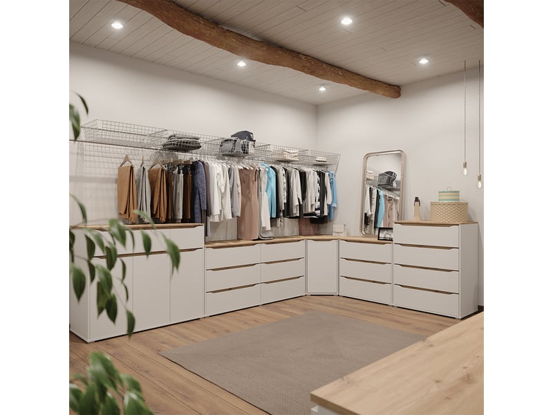  Vicco commode à langer, blancchêne artisan, 113x93cm avec 3 tiroirs  - Conforama E