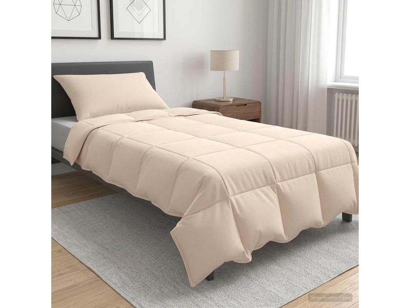 Ensemble de duvet 2 pcs - couette 137 x 200 cm toutes saisons beige - Conforama B