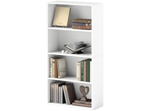 Bibliothèque à 4 niveaux avec 2 étagères modulables, en bois, 60 x 24 x 115,5 cm, blanche
