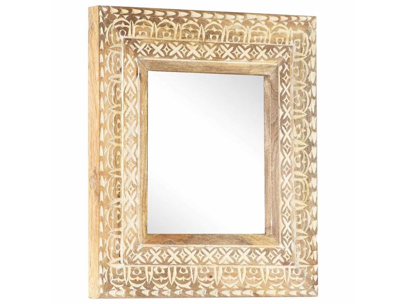  Miroir, miroir décoratif sculpté à la main 50x50x2,6 cm bois de manguier solide cf62921  - Conforama B