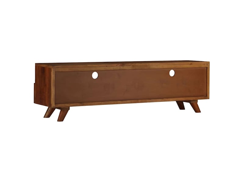  Meuble tv - banc tv - meuble de rangement bois de récupération solide 140x30x40 cm  - Conforama A