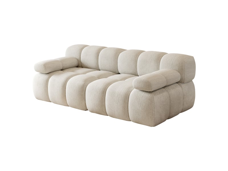  Canapé modulable sans structure,200x100x68cm,canapéà compression 2 places en mousse haute élasticité,aucun assemblage,,blanc  - Conforama A