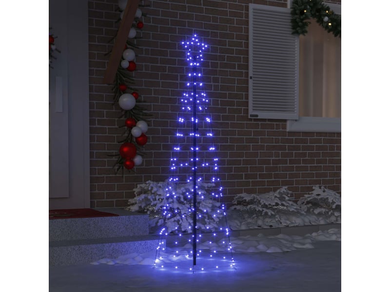  Arbre de noël, sapin de noël led avec piquets au sol bleu 250 cm fer  - Conforama C