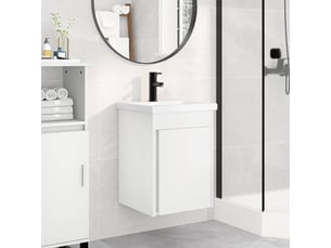 Meuble de salle de bain avec robinet blanc 42x40x74.5 cm