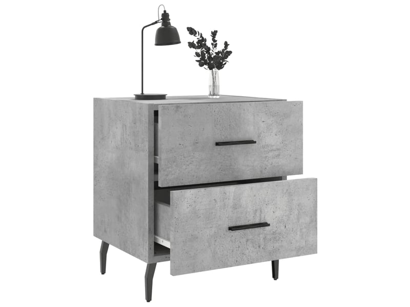  Table de chevet gris béton 40x35x47,5 cm bois d’ingénierie  - Conforama D