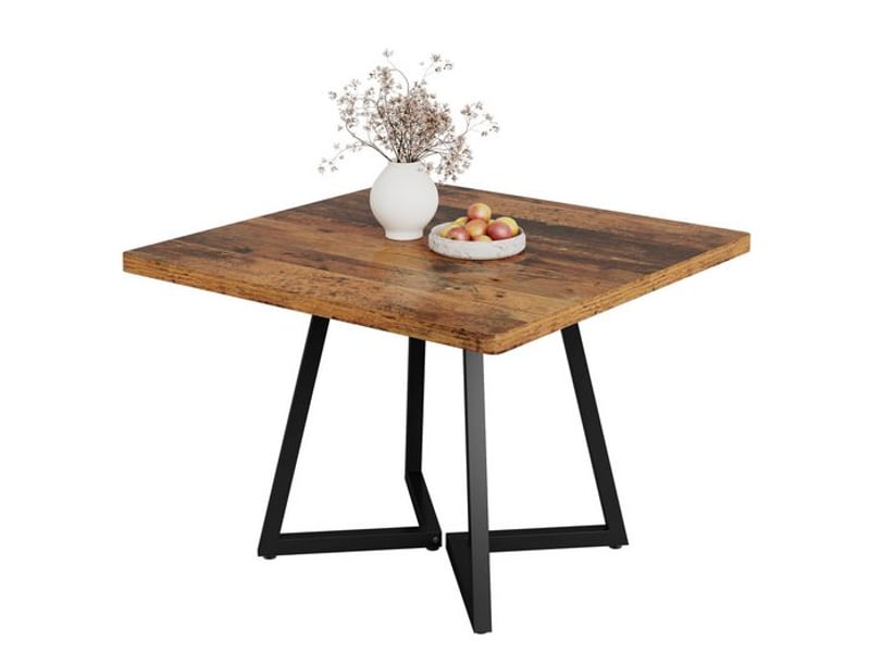 Table à manger pour 4 personnes, table avec pied métallique table de salle à manger en bois - Conforama A