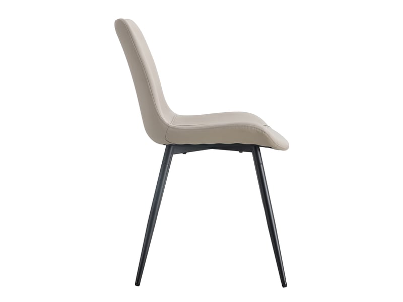  Lot de 4 chaises de salle à manger 42x47x83cm gris chaud et noir - en pu avec dossier ergonomique, assise large et pieds en métal noir  - Conforama A