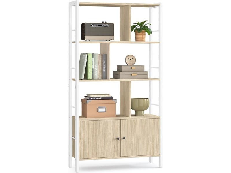  Étagère de rangement bibliothèque à 4 niveaux 30 x 74 x 154,5 cm design industriel ambiance rustique en aggloméré marron 12_0009373  - Conforama A