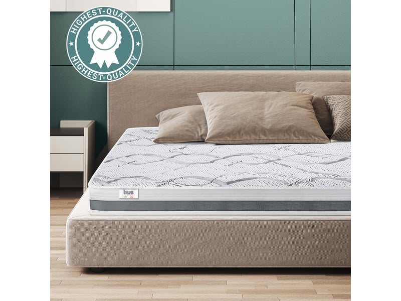  The white stone matelas 70x140 cm fermeté moyenne | hauteur 16 cm | tissu hypoallergénique et respirant | propriétés ergonomiques et auto‑modelantes | fabriqué en italie  - Conforama E