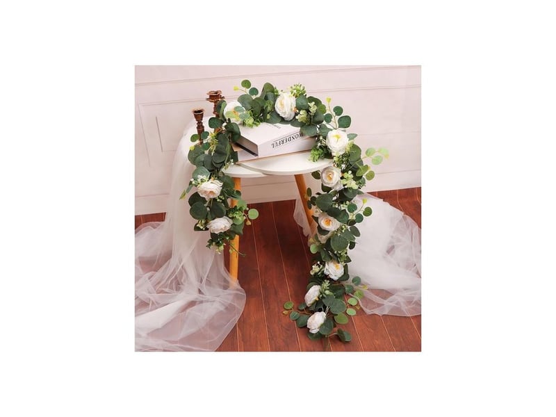  Guirlande de fleurs artificielles - guirlande de dahlias de 180 cm - fleurs en plastique de 1,80 m - décoration florale artificielle pour cérémonie, maison, jardin, mur, mariage, noël, fête  - Conforama E