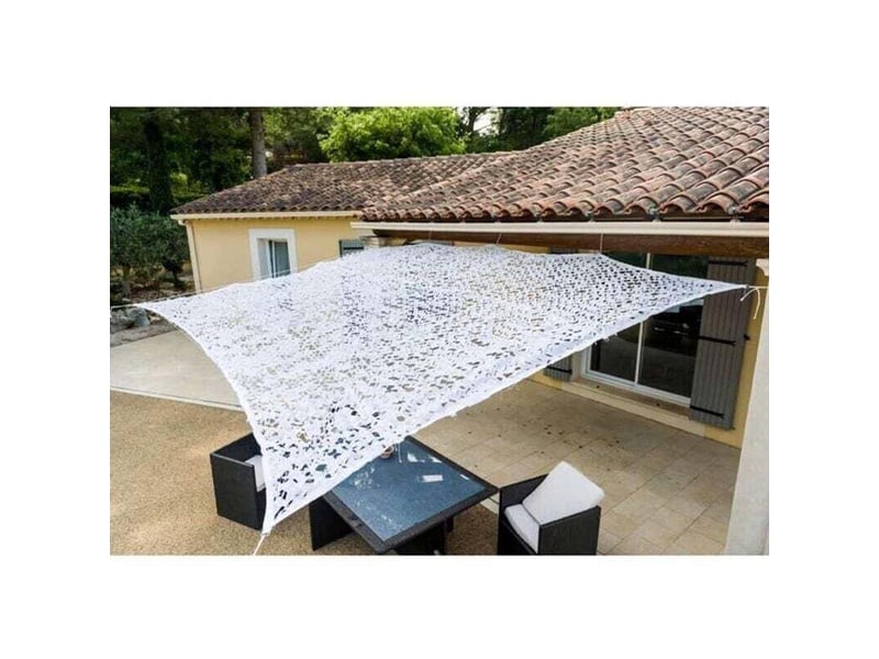  Werkapro 10108 - toile d'ombrage ajourée - 120 gm2 - en polyester - carré - 3 x 3 m - blanc - pour balcon, terrasse et jardin  - Conforama B