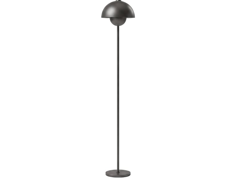  Lampadaire ø30 x h155 cm en métal avec interrupteur au pied gris chicfurn  - Conforama A