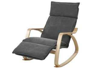 Fauteuil à bascule avec repose-pieds réglable à 5 positions, gris foncé