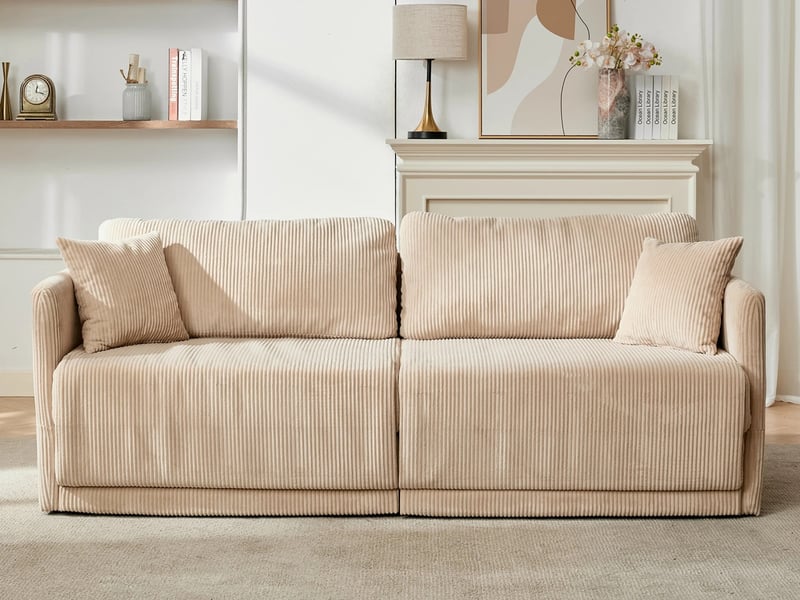 Canapé droit convertible ,2 places,pour salon, appartement et chambre d'amis,82 x p88 x h84 cm,beige - Conforama B