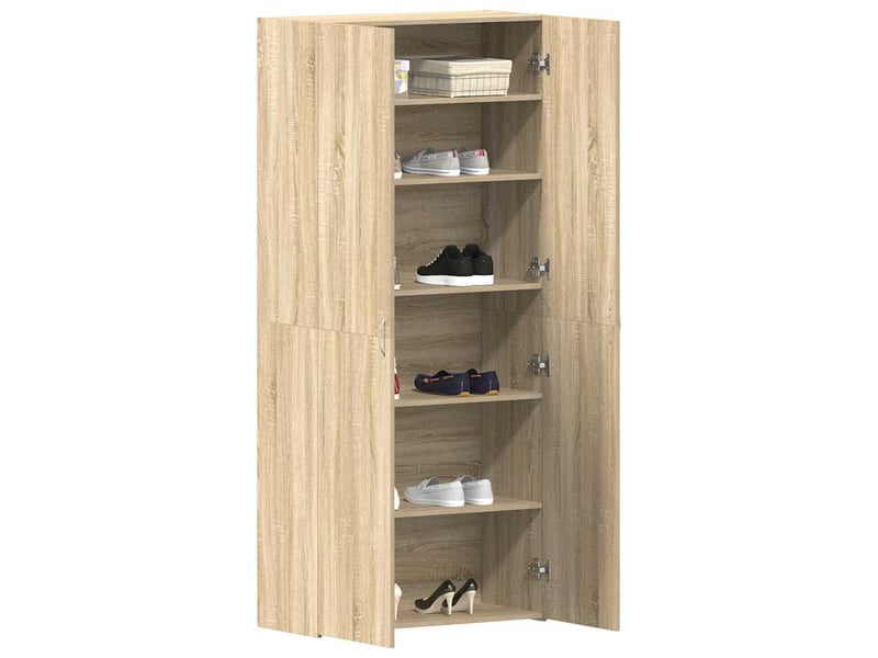 Meuble à chaussure, cabinet à chaussures 80x35.5x180 cm bois d'ingénierie shl5489 - Conforama C