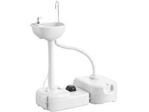 Évier à main portable station de lavage camping jardin extérieur voyager avec réservoir d'eau 17l gris