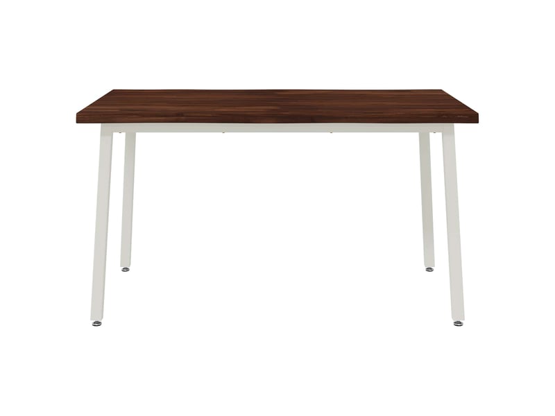  Table à manger moderne 140x80x75 cm bois d'acacia massif marron foncé et blanc  - Conforama D
