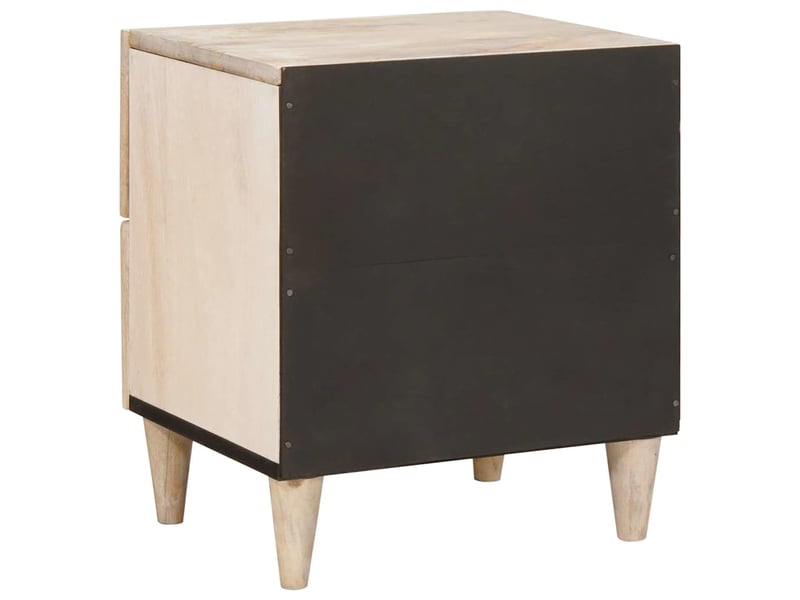 Table de chevet beige 40 x 33 x 46 cm bois d'acacia massif - Conforama E