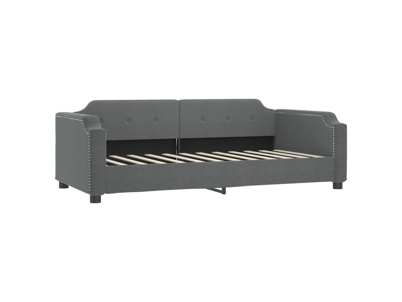  Lit simple- lit adulte -  lit de repos gris foncé 100x200 cm tissu  - Conforama A