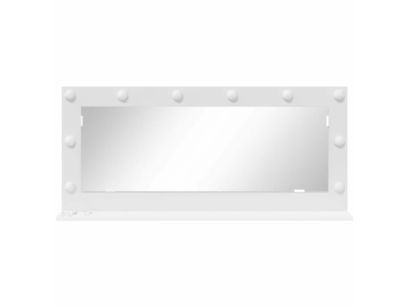  Miroir de vanité, miroir de coiffeuse blanc 100 x 45 x 18 cm verre et bois composite cf62735  - Conforama D