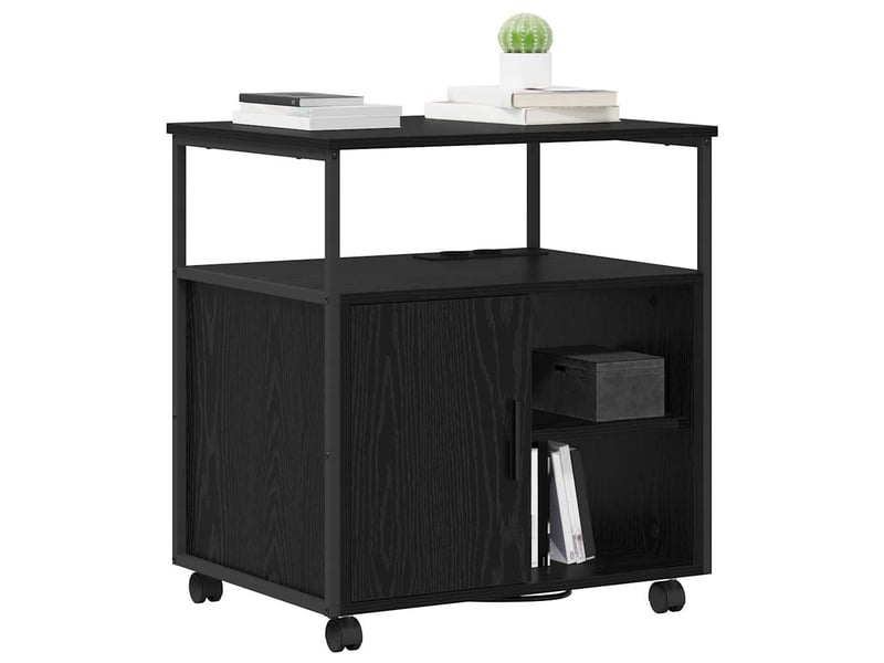  Commode chambre, cabinet avec station de charge 61 x 46 x 67 cm chêne noir  - Conforama C