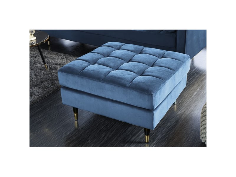  Pouf koliri bleu turquoise – design carré en velours capitonné  - Conforama B