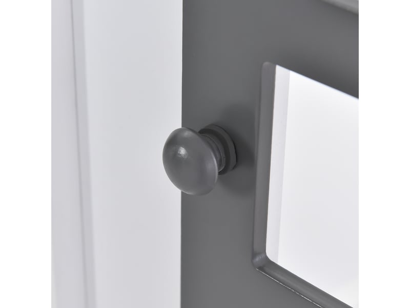  Lit maison enfant 200x90cm en pin et mdf, blanc, avec 2 fenêtres et garde-corps pour chambre  - Conforama C