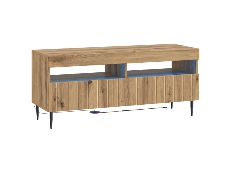  Meuble tv - banc tv - meuble de rangement led 5 pièces chêne artisanal bois d'ingénierie  - Conforama E