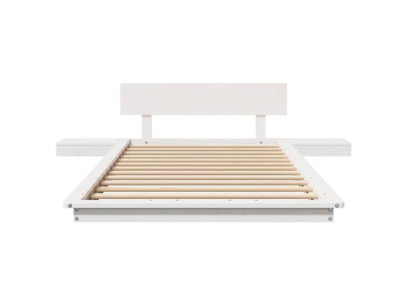  Lit simple- lit adulte -  cadre de lit avec tête de lit blanc 100 x 200 cm bois  - Conforama D