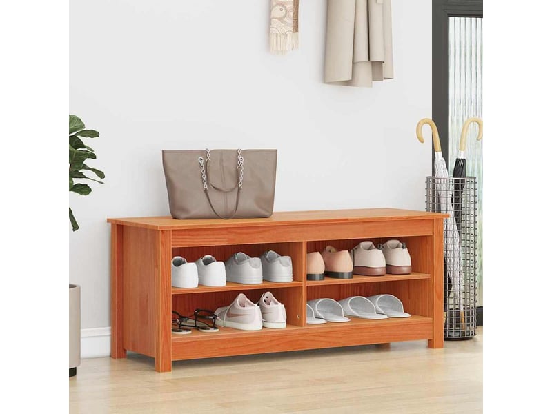  Banc de rangement 110x38x45,5 cm bois de pin massif  - Conforama B
