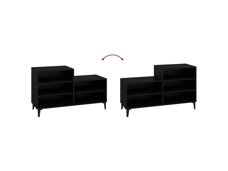  Meuble à chaussure, armoire à chaussures noir 102x36x60 cm bois d'ingénierie shl2735  - Conforama E