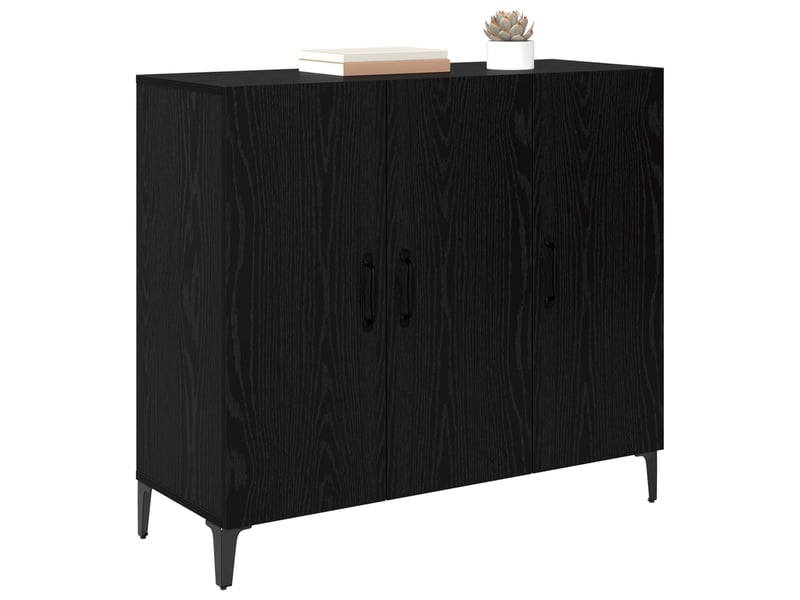  Buffet - bahut - meuble de rangement chêne noir 34 x 90 x 80 cm bois d'ingénierie  - Conforama C