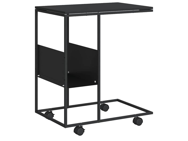 Table d'appoint | bout de canapé table basse avec roues noir 55x36x63,5 cm bois d'ingénierie shl9849  - Conforama A