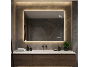 Miroir rectangulaire de salle de bain coloris argenté <strong>DESMIU</strong> <strong></strong> - 60 cm x 80 cm