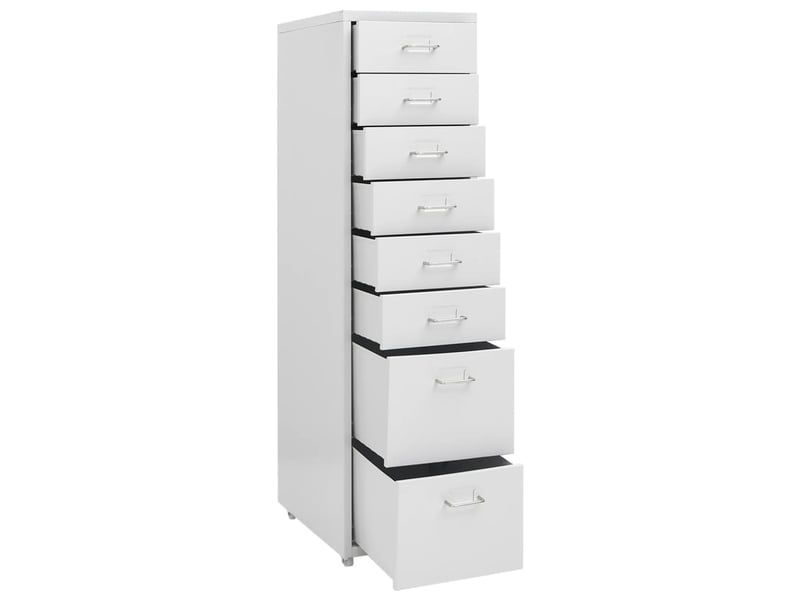  Caisson de bureau, classeur mobile gris 28x41x109 cm métal  - Conforama E