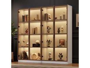 Vitrine coloris blanc 3 étagère(s) DZMDIP - 80 cmx160 cm