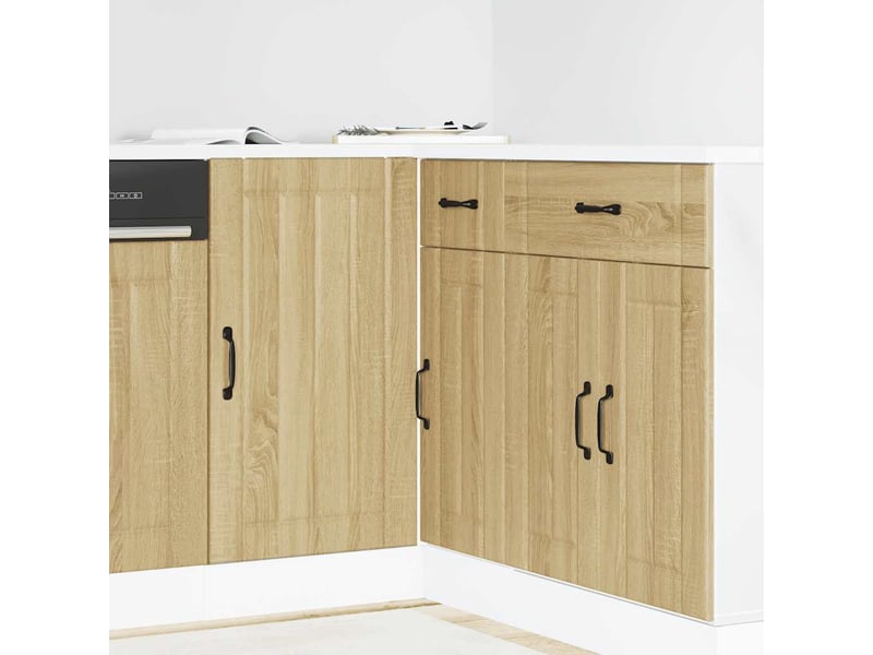  Meuble de rangement, meuble bas de cuisine chêne sonoma bois d'ingénierie  - Conforama B
