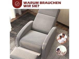 Fauteuil relax manuel  <strong></strong> Velours gris