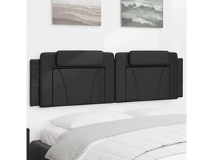 Coussin de tête de lit, coussin décoratif viana noir 180 cm similicuir