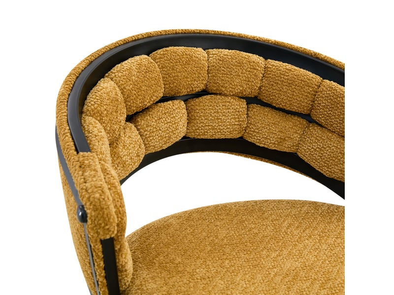  Lot de 4 tabourets de bar,avec repose-pieds,velours et métal noir,jaune  - Conforama E