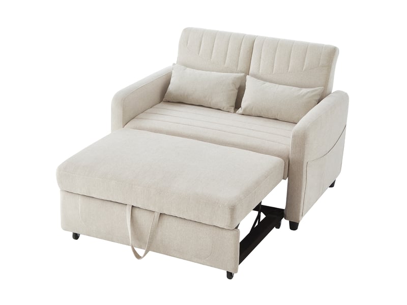 Canapé‑lit 2 places pliable et extensible, dossier réglable sur 3 positions, revêtement en tissu coton‑lin respirant Fay Lum - Conforama A