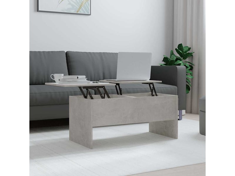  Table basse - table de salon - table à thé gris béton 102x50,5x46,5 cm bois d'ingénierie  - Conforama B