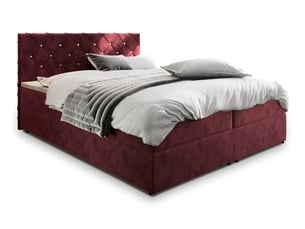 Lit avec rangement 140x200 cm <strong>MASSENO</strong>  <strong></strong> coloris rouge
