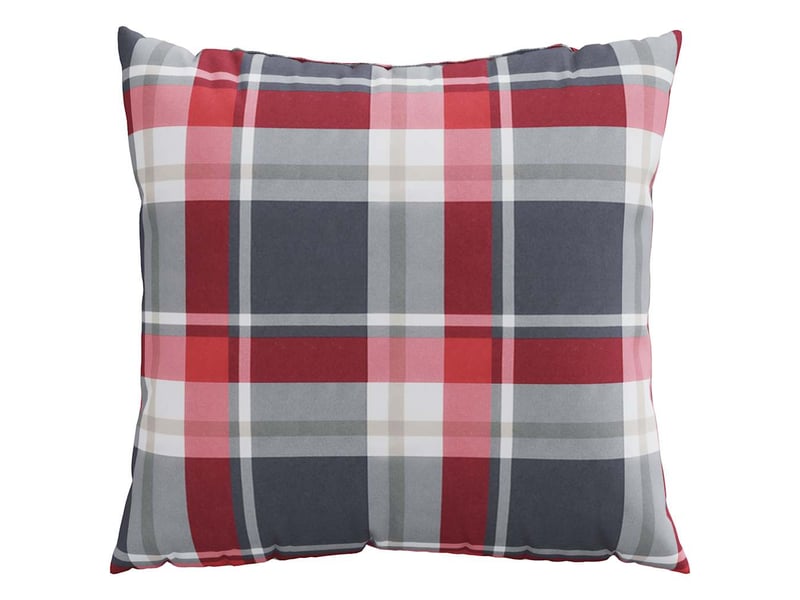  Lot de 4 coussins de canapé, coussins décoratifs motif à carreaux rouges 60 x 60 cm en tissu cf59225  - Conforama E