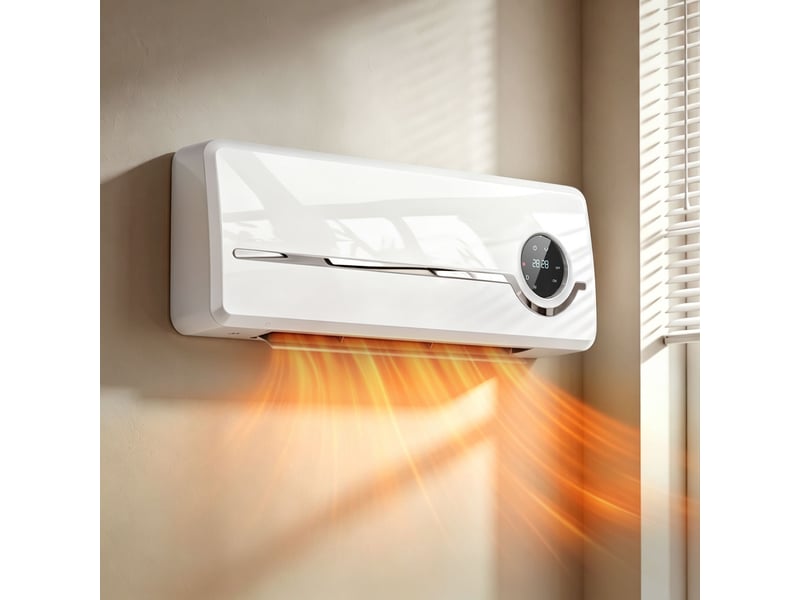  Chauffage mural en céramique 10002000w, radiateur électrique, ventilateur, thermostat, 50x18,6x12,9cm, minuterie, blanc  - Conforama D