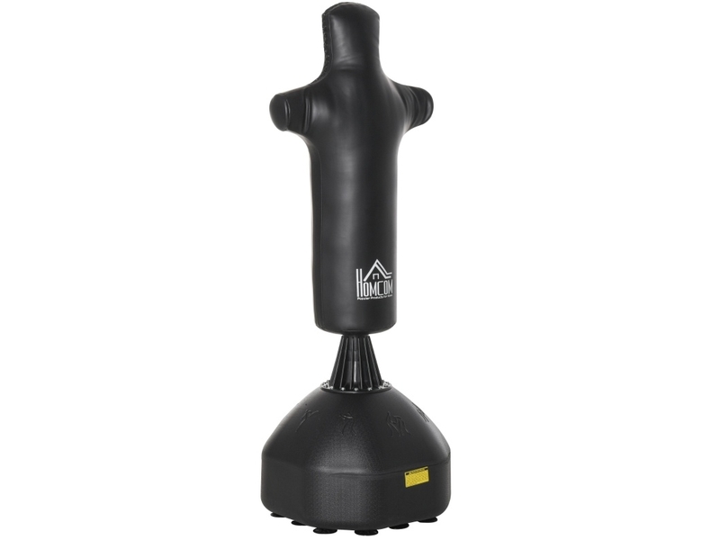 Mannequin de boxe sur pied 63 x 63 x 180 cm noir en acier, base à ventouses pour entraînement adulte - Conforama A