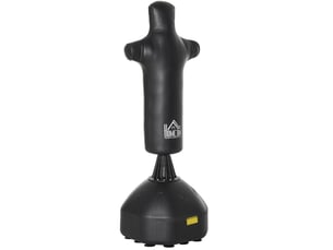 Mannequin de boxe sur pied 63 x 63 x 180 cm noir en acier, base à ventouses pour entraînement adulte