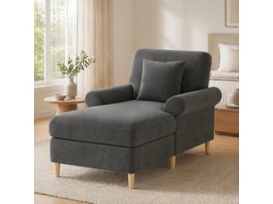 Canapé droit fixe <strong>MAISENTIEL</strong> <strong></strong> 1 place Velours gris